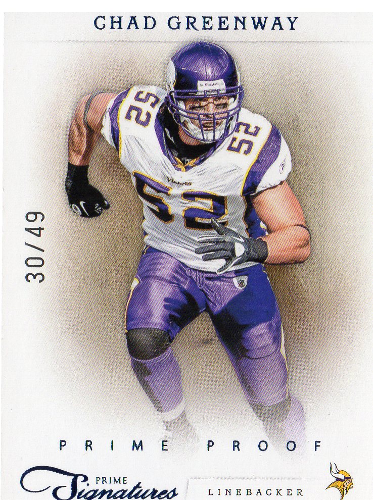 2011 Prime Signatures Prime Proof Blue #26 Chad Greenway