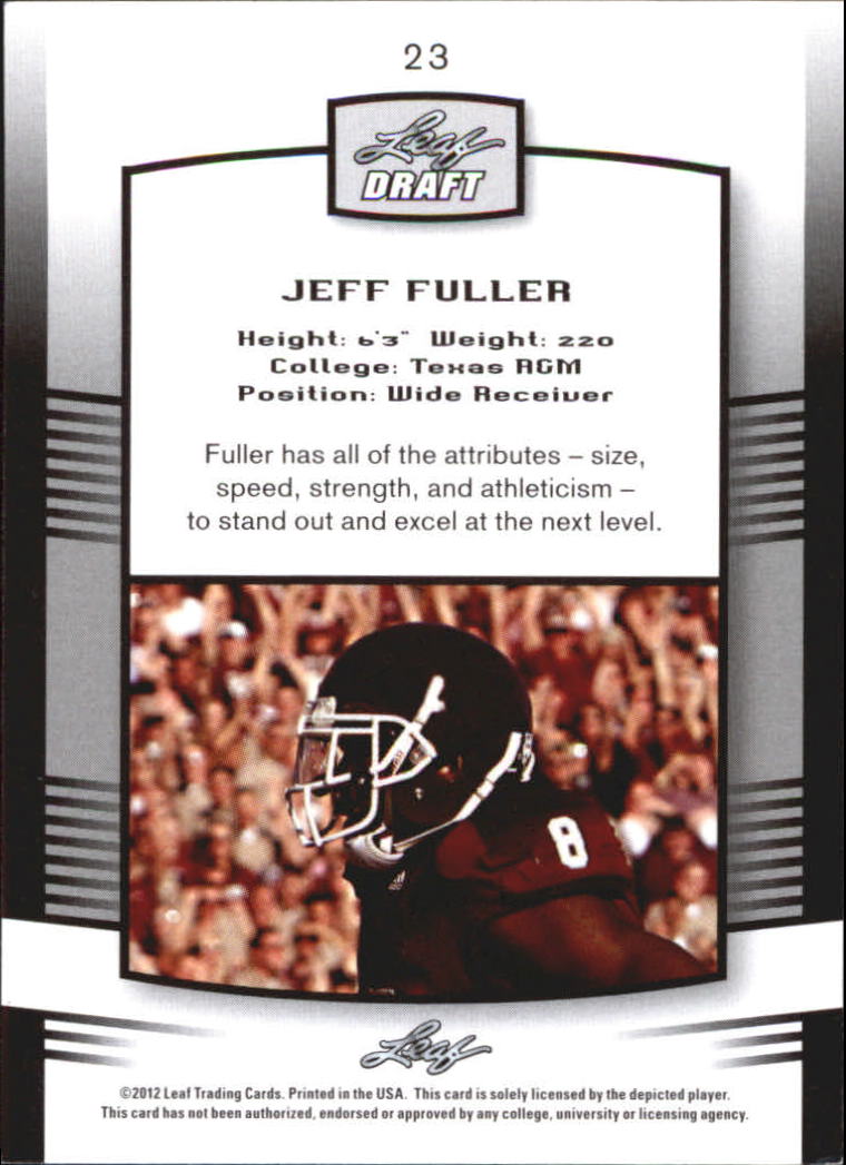 2012 Leaf Draft #23 Jeff Fuller back image