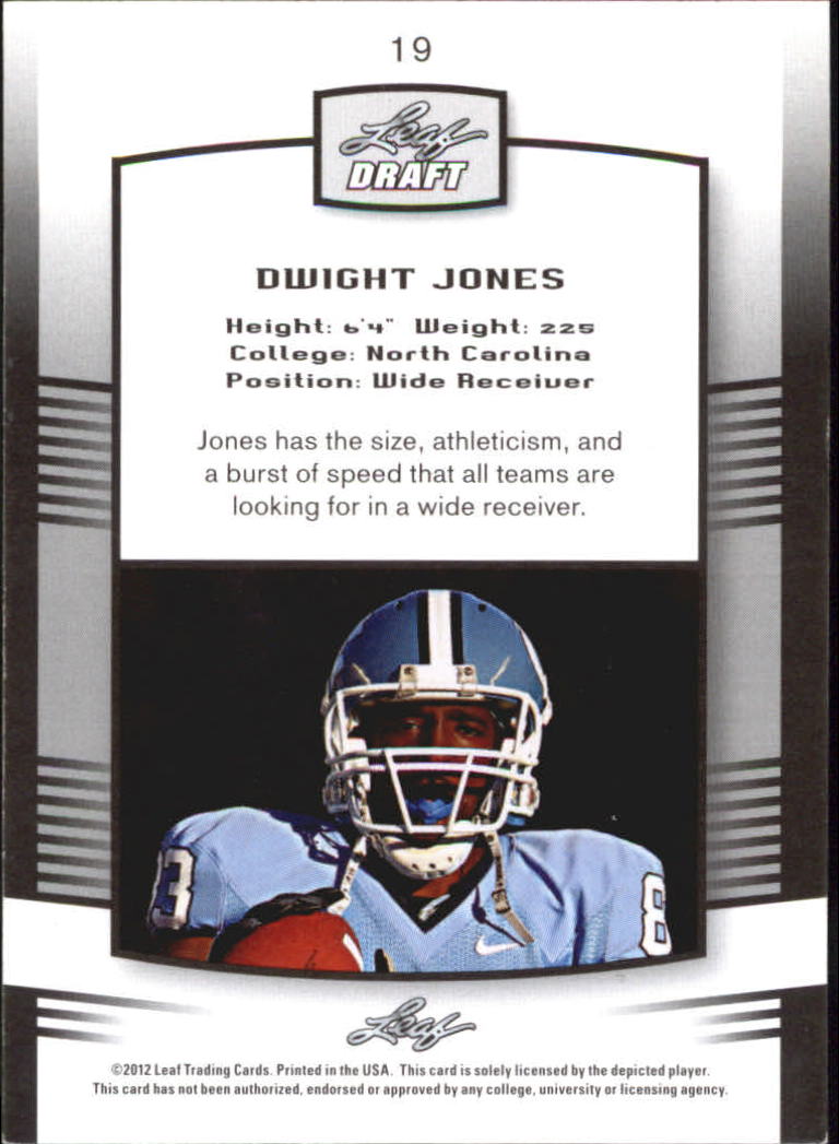 2012 Leaf Draft Blue #19 Dwight Jones back image