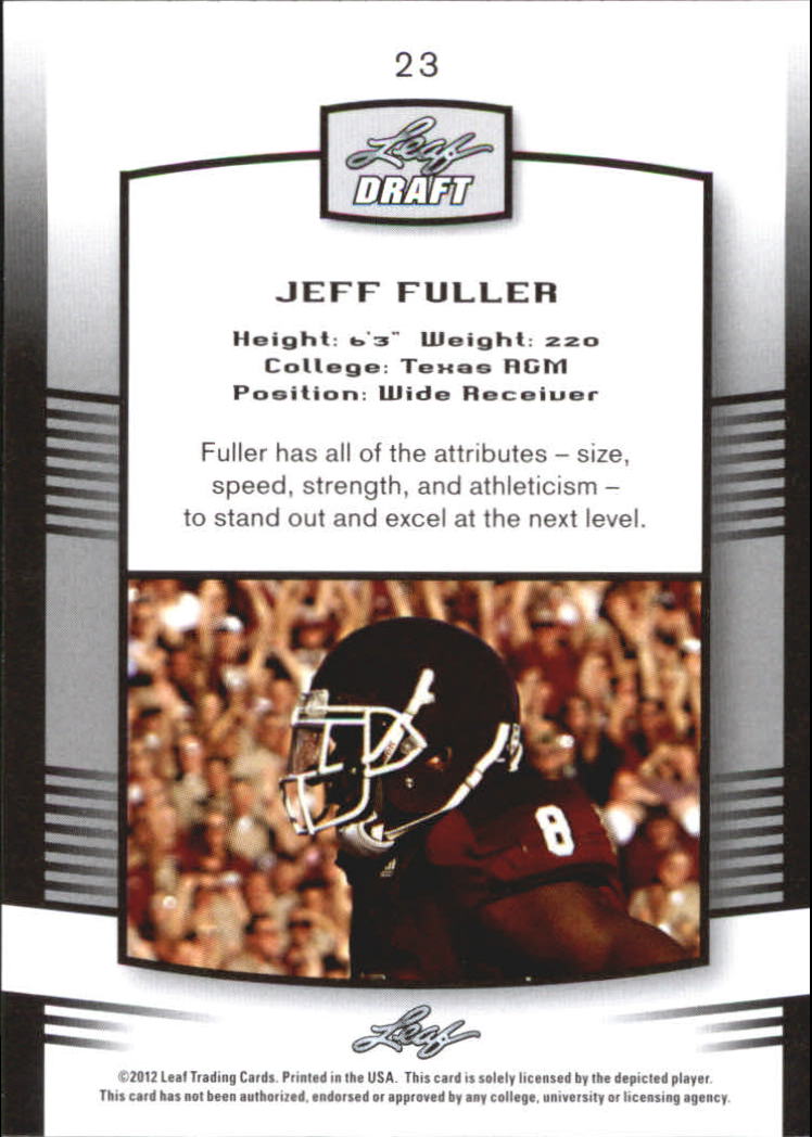 2012 Leaf Draft Blue #23 Jeff Fuller back image