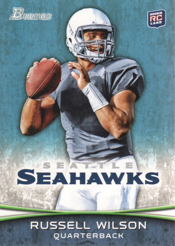 2012 Bowman #116A Russell Wilson RC/set to pass
