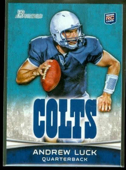 2012 Bowman #150A Andrew Luck RC/holding football