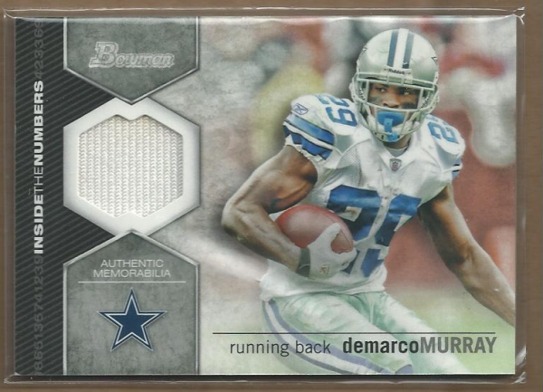 2012 Bowman Inside the Numbers Relics #ITNRDM DeMarco Murray