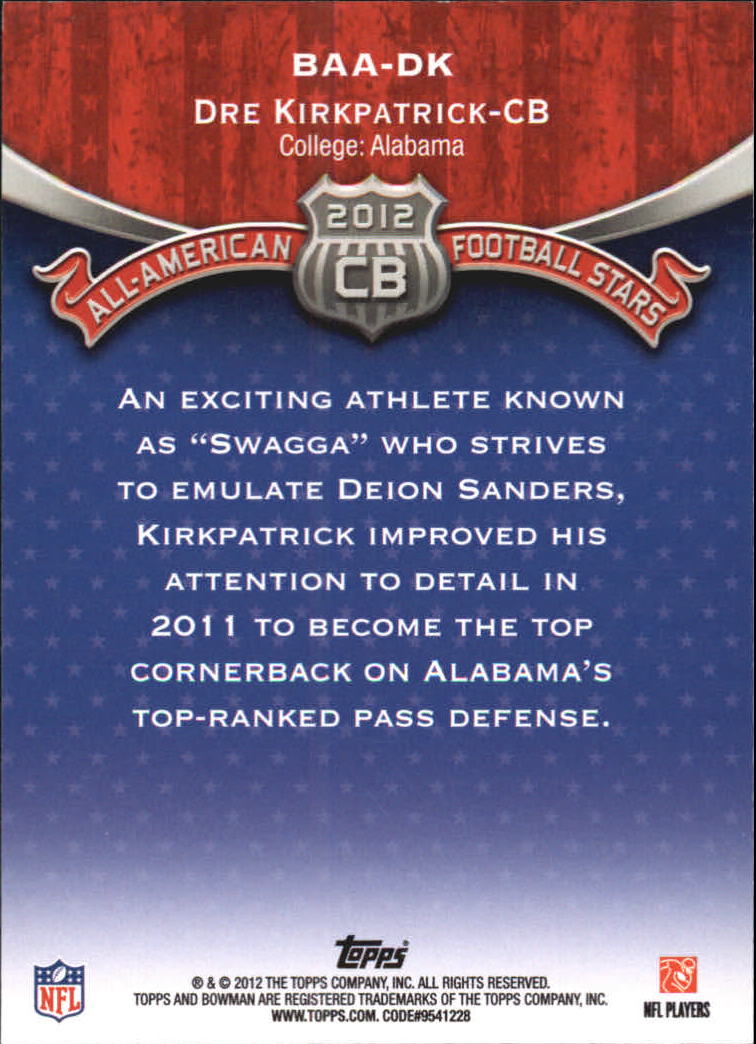 A4654- 2012 Bowman Football Assorted Insert Cards -You Pick- 15+ FREE US SHIP - Picture 23 of 162