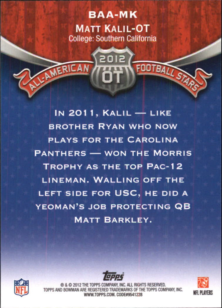 A4654- 2012 Bowman Football Assorted Insert Cards -You Pick- 15+ FREE US SHIP - Picture 33 of 162