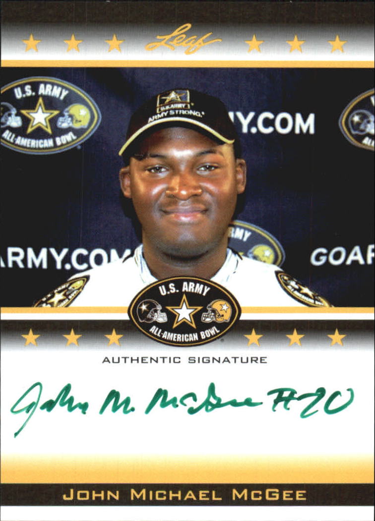 2012 Leaf Army All-American Bowl Tour Autographs Green Ink #TAJMM John Michael McGee
