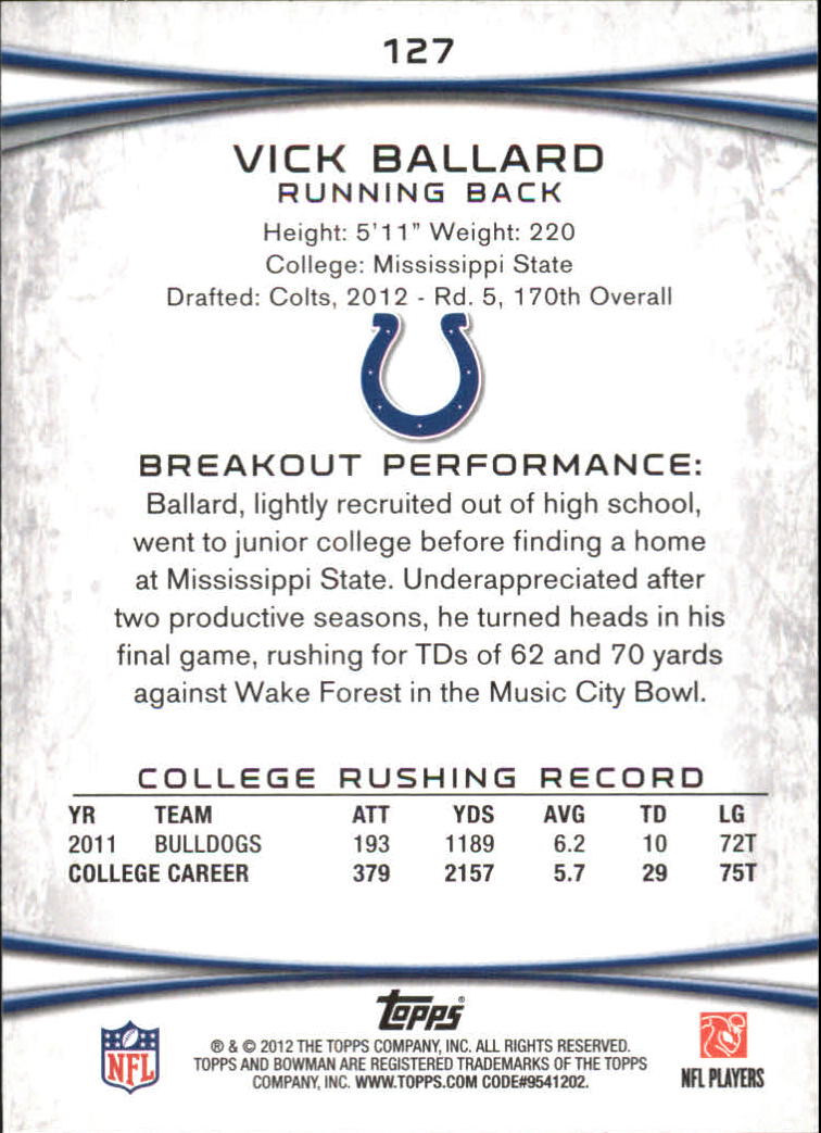 A4654- 2012 Bowman Football Assorted Insert Cards -You Pick- 15+ FREE US SHIP - Picture 79 of 162