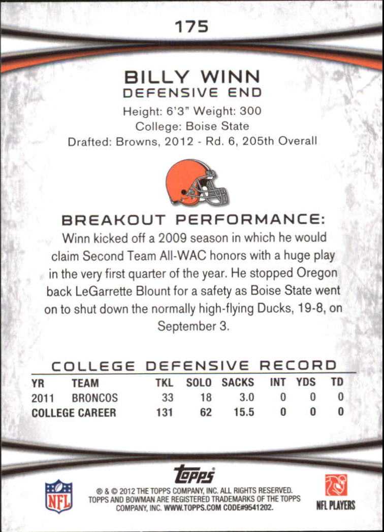 A4654- 2012 Bowman Football Assorted Insert Cards -You Pick- 15+ FREE US SHIP - Picture 110 of 162