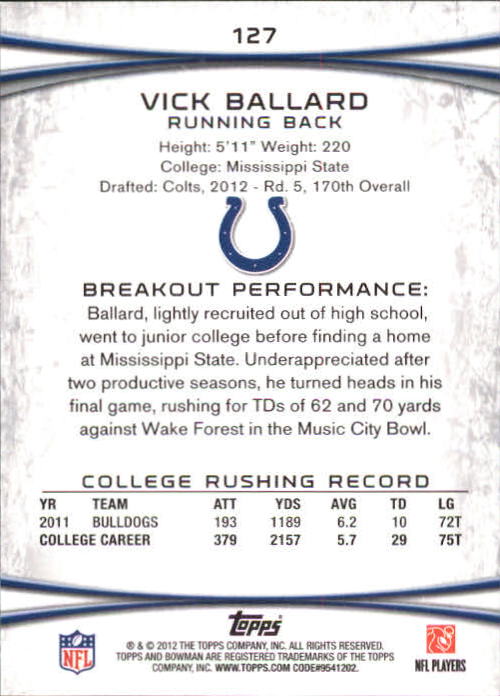 A4654- 2012 Bowman Football Assorted Insert Cards -You Pick- 15+ FREE US SHIP - Picture 154 of 162