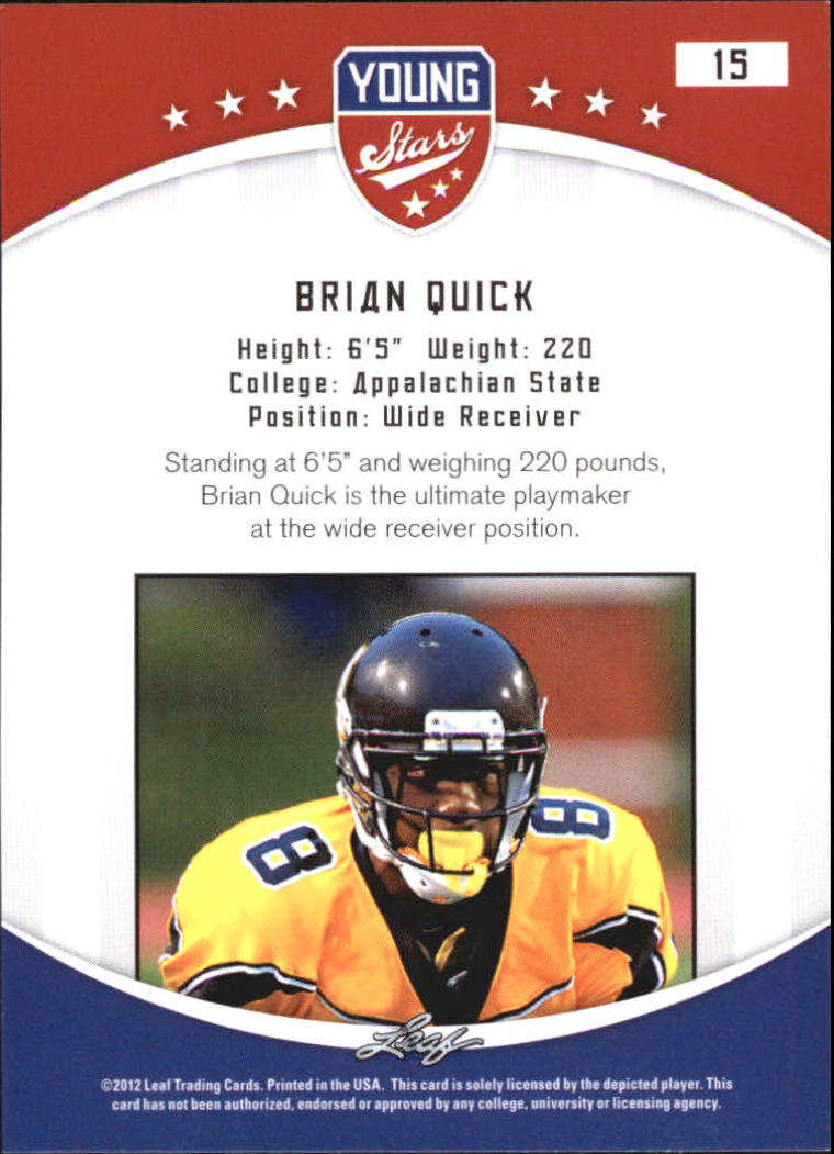 B5874- 2012 Leaf Young Stars Draft FB Cards 1-100 -You Pick- 15+ FREE US SHIP - Picture 31 of 195