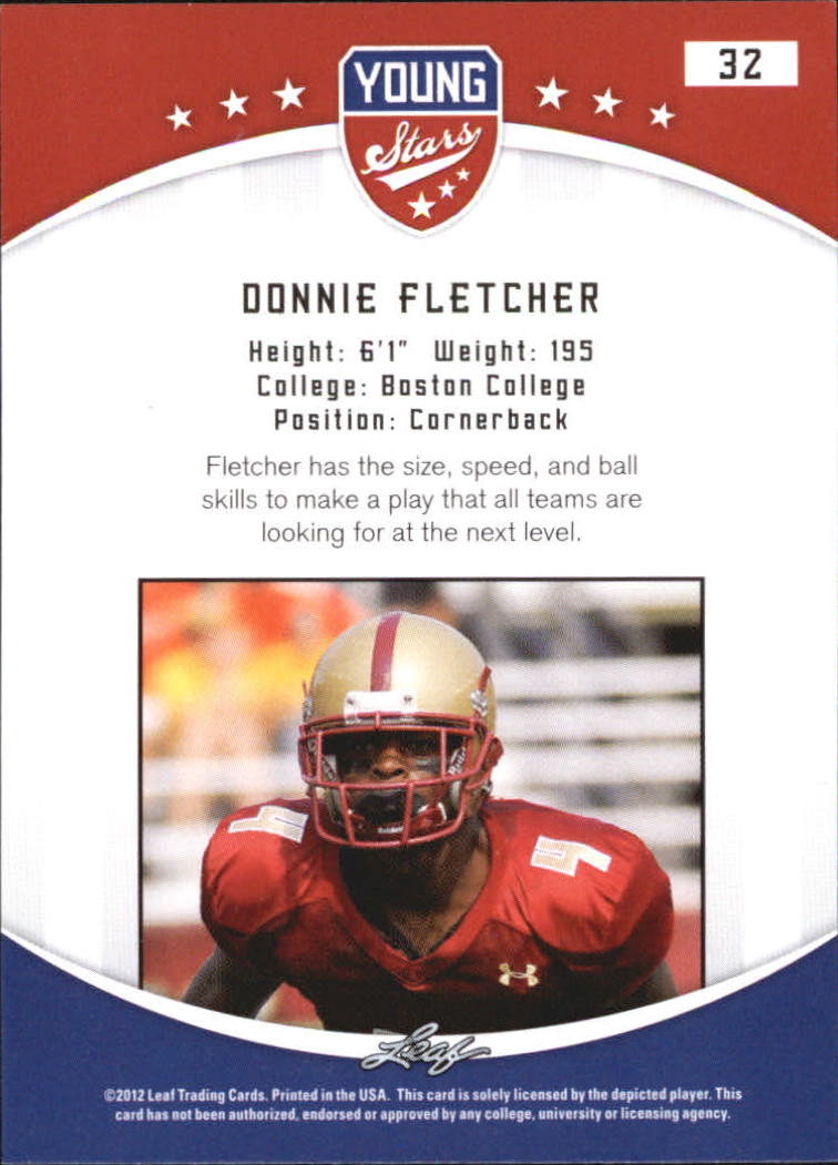 2012 Leaf Young Stars Draft #32 Donnie Fletcher back image