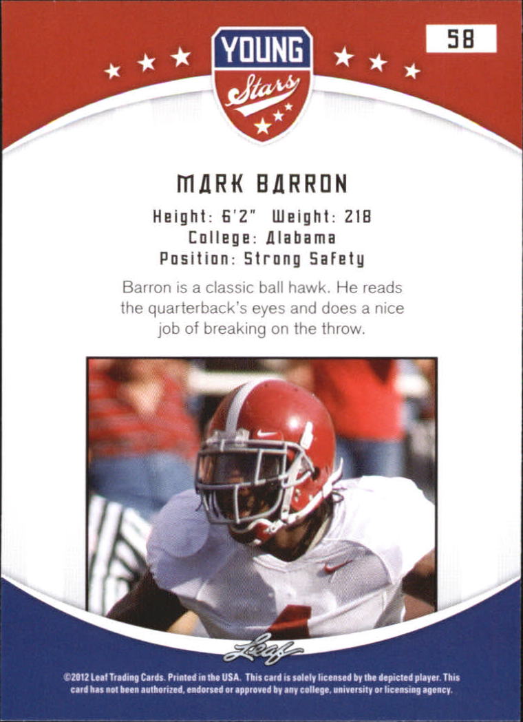 B5874- 2012 Leaf Young Stars Draft FB Cards 1-100 -You Pick- 15+ FREE US SHIP - Picture 113 of 195