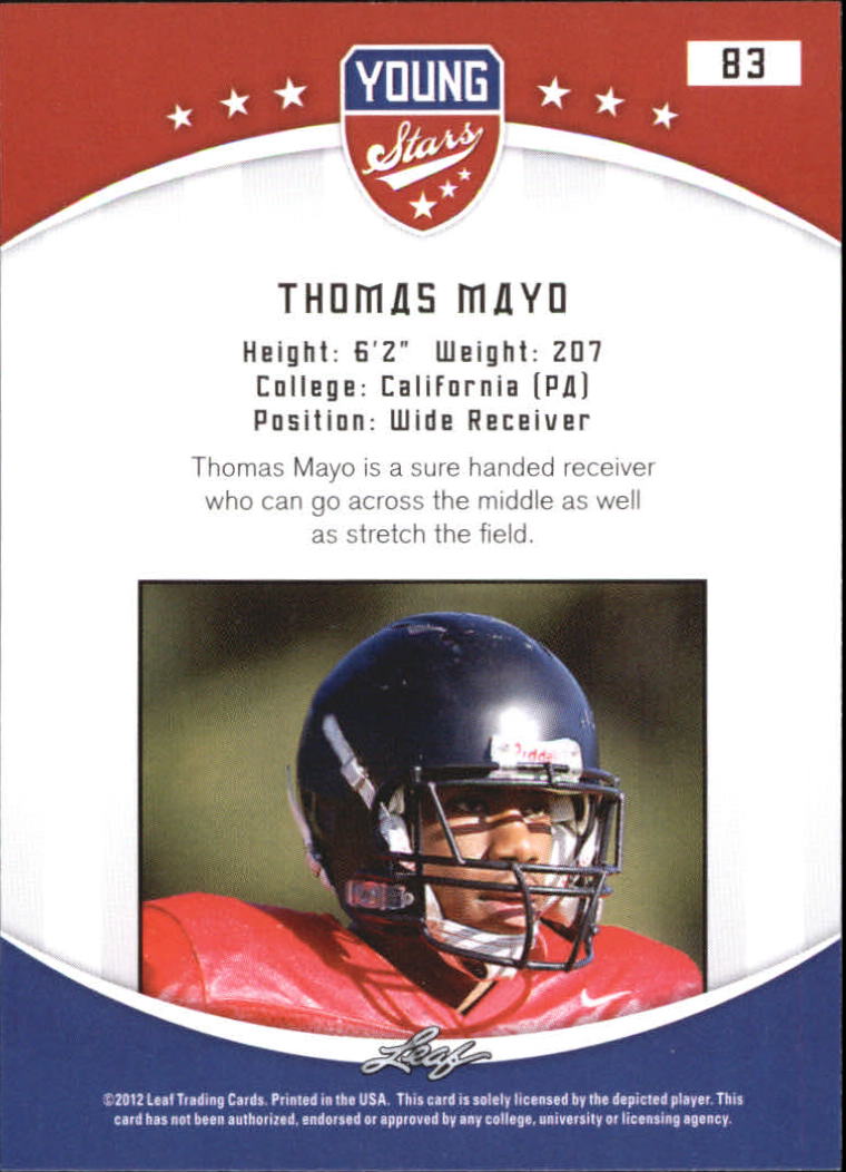 B5874- 2012 Leaf Young Stars Draft FB Cards 1-100 -You Pick- 15+ FREE US SHIP - Picture 161 of 195