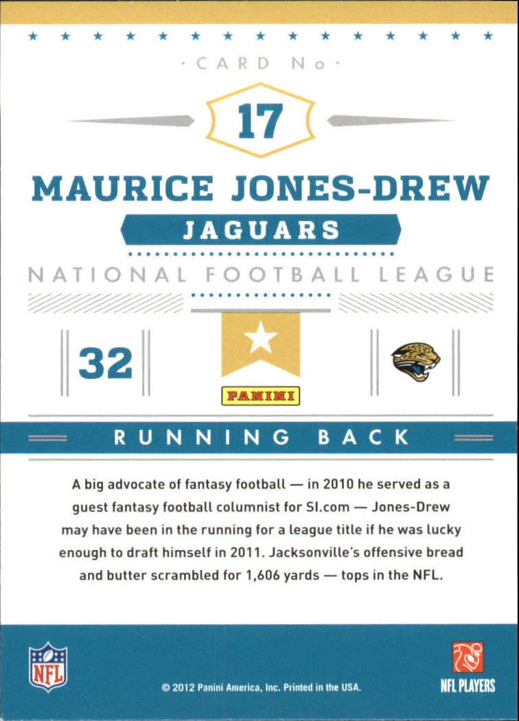 2012 Prestige Stars of the NFL #17 Maurice Jones-Drew back image
