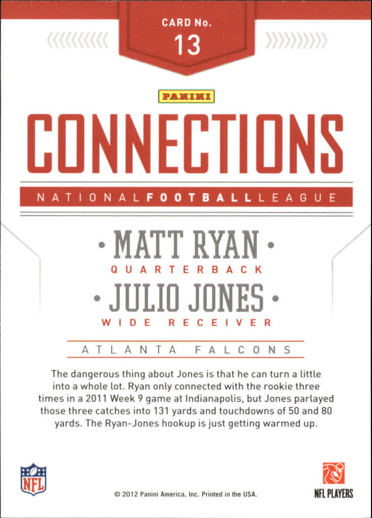 2012 Prestige Connections #13 Matt Ryan/Julio Jones back image