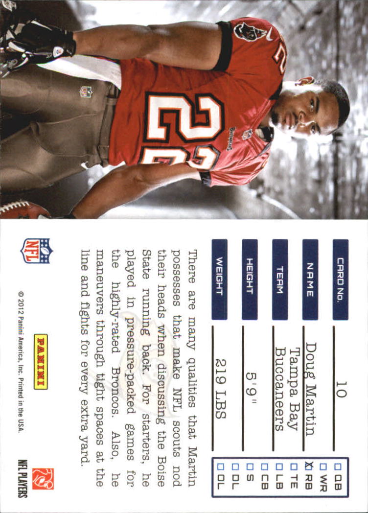 2012 Prestige NFL Draft Tickets #10 Doug Martin back image