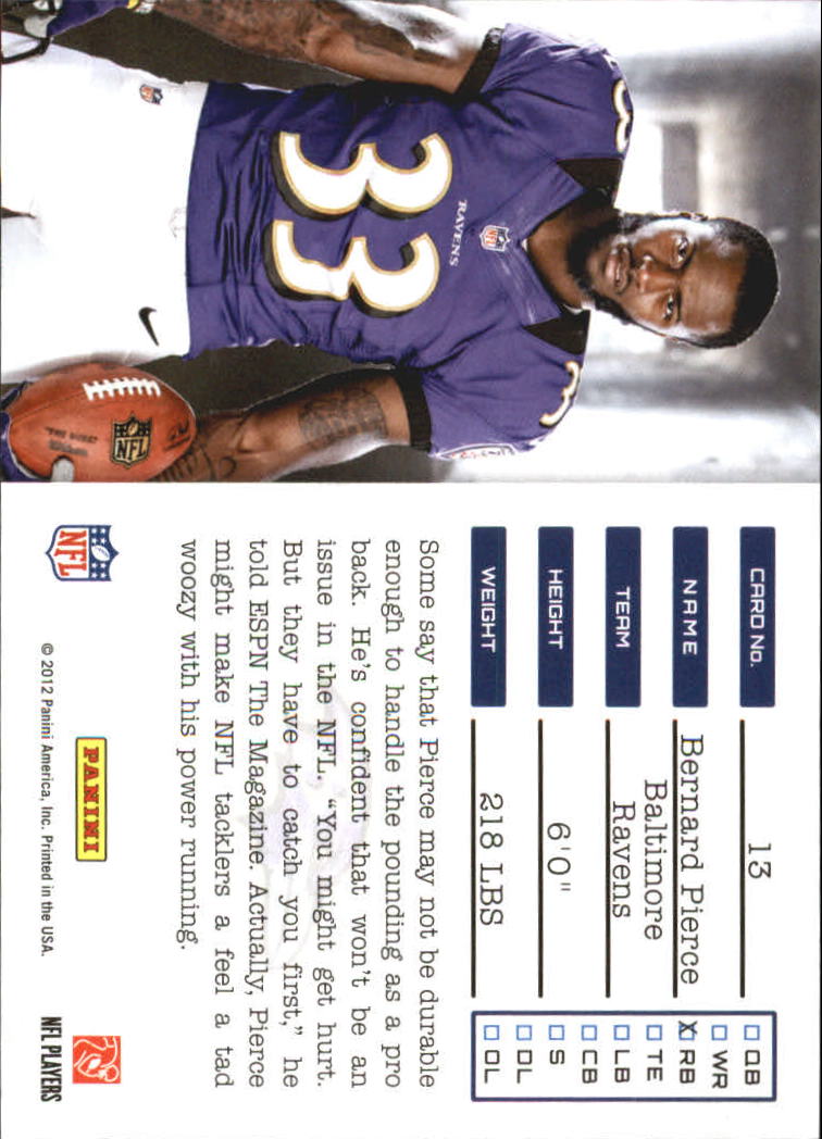 2012 Prestige NFL Draft Tickets #13 Bernard Pierce back image