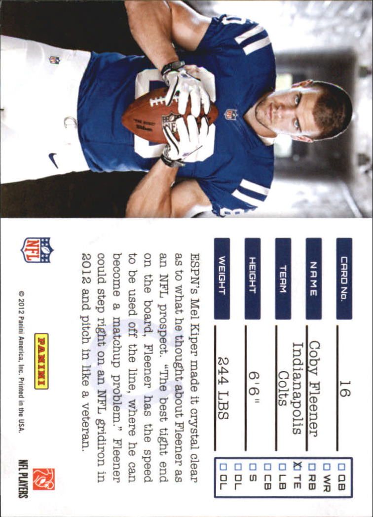 2012 Prestige NFL Draft Tickets #16 Coby Fleener back image