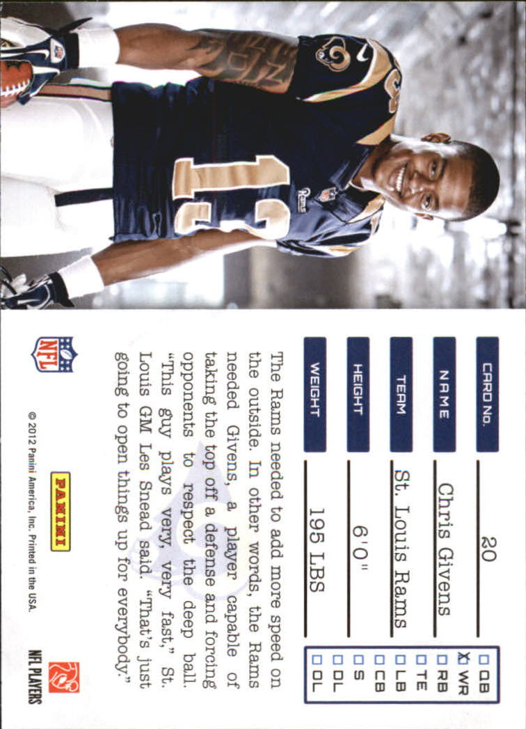 2012 Prestige NFL Draft Tickets #20 Chris Givens back image