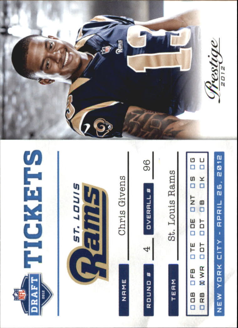 2012 Prestige NFL Draft Tickets #20 Chris Givens
