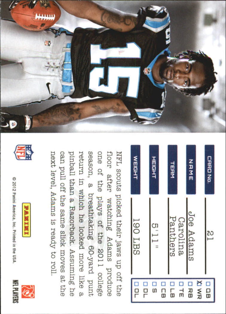 2012 Prestige NFL Draft Tickets #21 Joe Adams back image