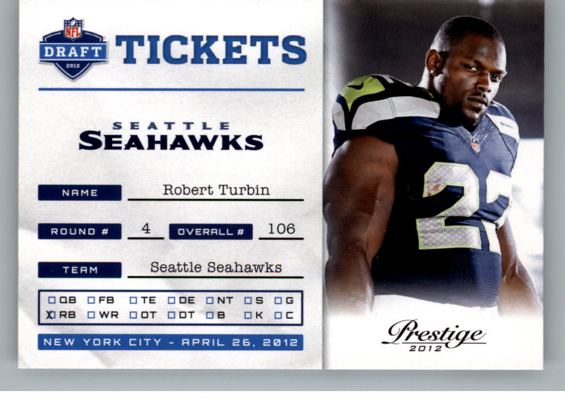 2012 Prestige NFL Draft Tickets #28 Robert Turbin