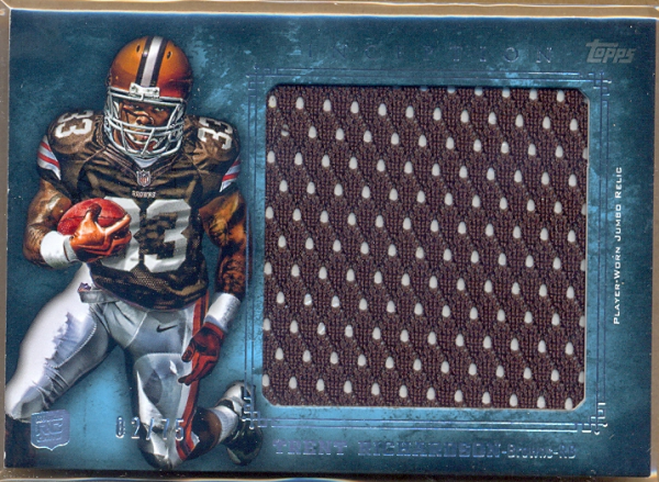 2012 Topps Inception Rookie Relics Jumbo Swatch Blue #JRTR Trent Richardson