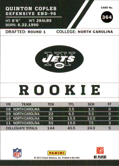 2012 Score Football Card Pick (Base) 252-400