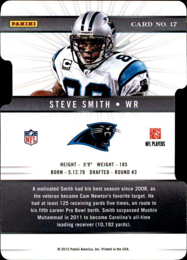 2012 Elite Status #17 Steve Smith WR/89 back image