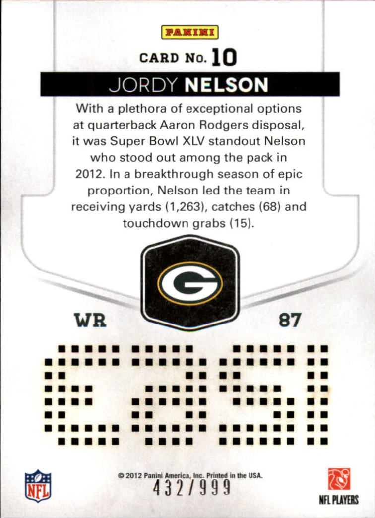 2012 Elite Prime Numbers #10 Jordy Nelson back image