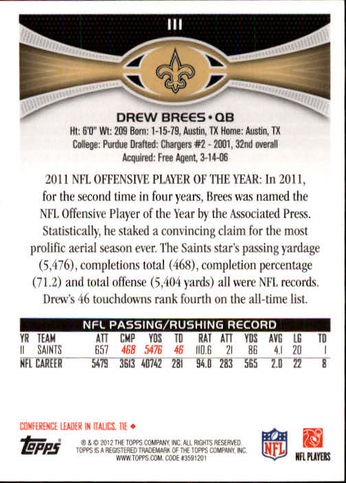 Drew Brees cards (2002-2022) Saints Chargers Purdue - You Choose - Picture 101 of 179