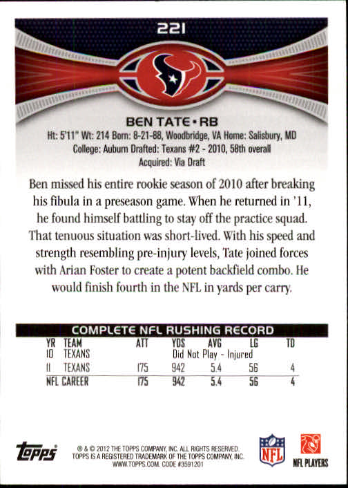 A1481- 2012 Topps Football Cards 203-402 +Rookies -You Pick- 15+ FREE US SHIP - Picture 33 of 351