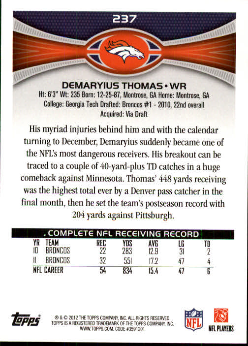 A1481- 2012 Topps Football Cards 203-402 +Rookies -You Pick- 15+ FREE US SHIP - Picture 57 of 351