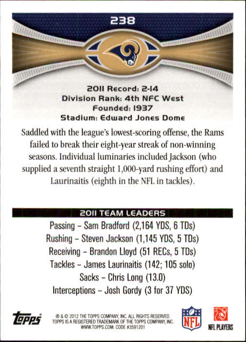 A1481- 2012 Topps Football Cards 203-402 +Rookies -You Pick- 15+ FREE US SHIP - Picture 59 of 351