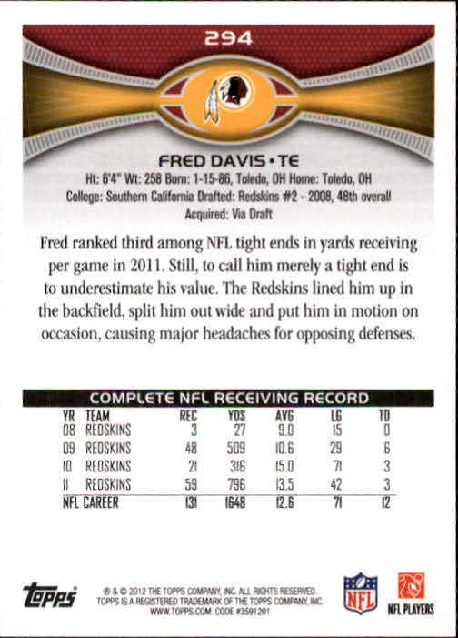 A1481- 2012 Topps Football Cards 203-402 +Rookies -You Pick- 15+ FREE US SHIP - Picture 161 of 351