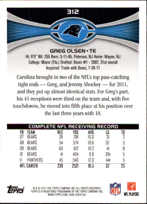 A1481- 2012 Topps Football Cards 203-402 +Rookies -You Pick- 15+ FREE US SHIP - Picture 191 of 351