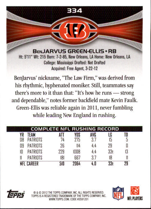 A1481- 2012 Topps Football Cards 203-402 +Rookies -You Pick- 15+ FREE US SHIP - Picture 225 of 351