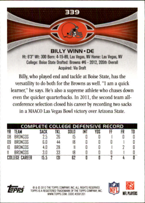 A1481- 2012 Topps Football Cards 203-402 +Rookies -You Pick- 15+ FREE US SHIP - Picture 235 of 351