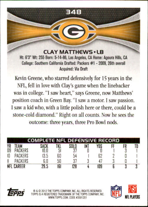A1481- 2012 Topps Football Cards 203-402 +Rookies -You Pick- 15+ FREE US SHIP - Picture 249 of 351