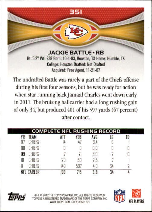 A1481- 2012 Topps Football Cards 203-402 +Rookies -You Pick- 15+ FREE US SHIP - Picture 253 of 351