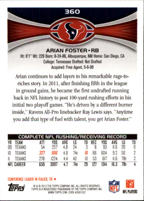 A1481- 2012 Topps Football Cards 203-402 +Rookies -You Pick- 15+ FREE US SHIP - Picture 271 of 351