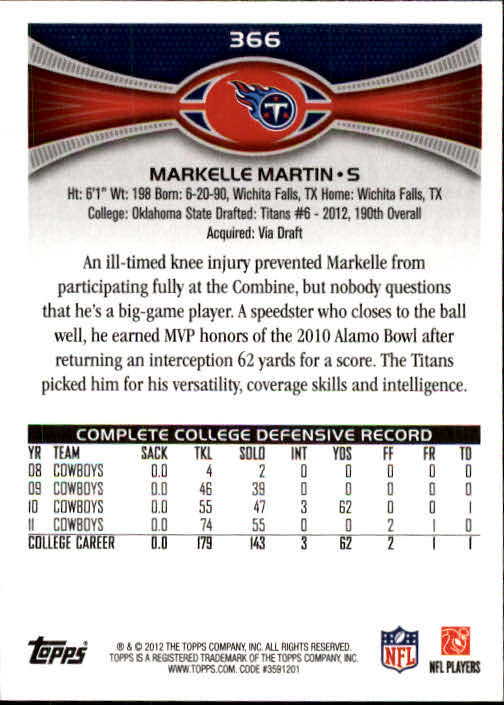A1481- 2012 Topps Football Cards 203-402 +Rookies -You Pick- 15+ FREE US SHIP - Picture 281 of 351