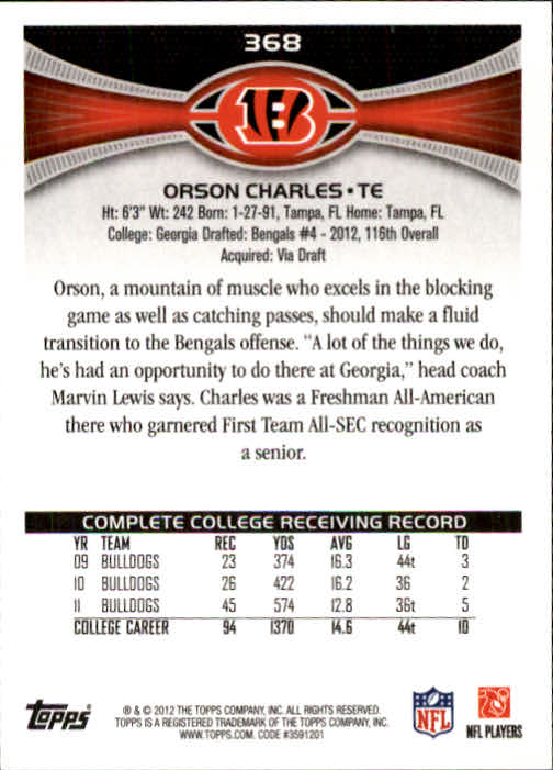 A1481- 2012 Topps Football Cards 203-402 +Rookies -You Pick- 15+ FREE US SHIP - Picture 285 of 351