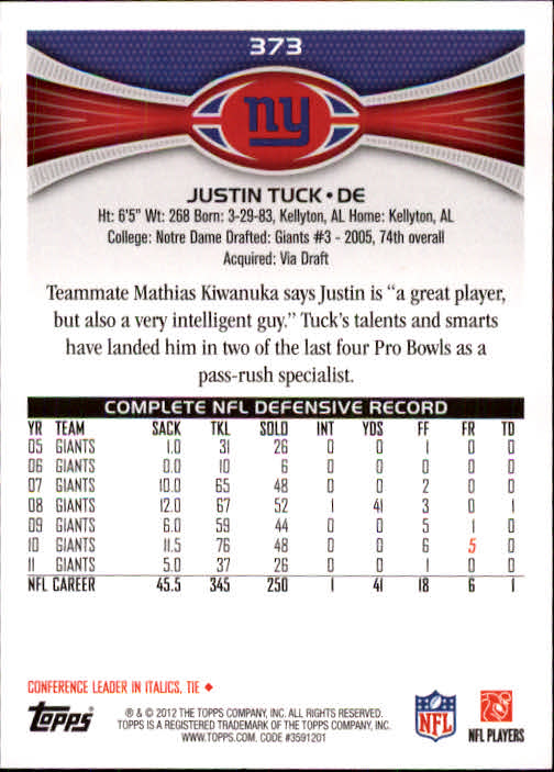 A1481- 2012 Topps Football Cards 203-402 +Rookies -You Pick- 15+ FREE US SHIP - Picture 295 of 351