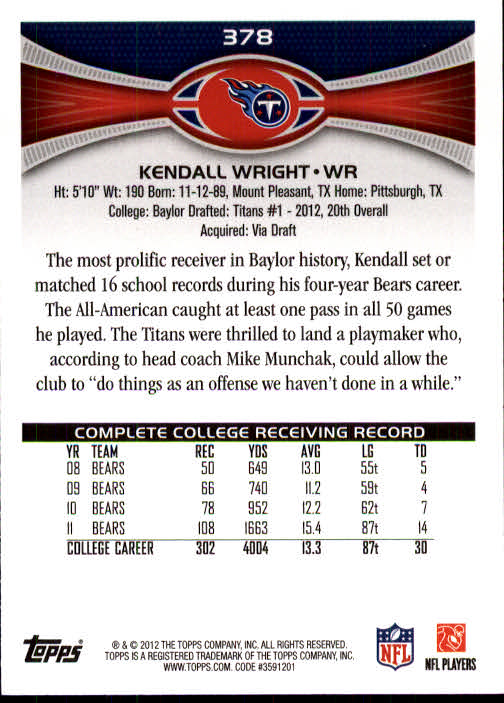 A1481- 2012 Topps Football Cards 203-402 +Rookies -You Pick- 15+ FREE US SHIP - Picture 305 of 351