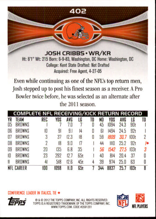 A1481- 2012 Topps Football Cards 203-402 +Rookies -You Pick- 15+ FREE US SHIP - Picture 351 of 351