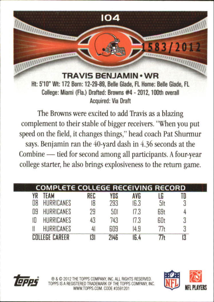 A1481- 2012 Topps Football Cards 403-440 +Inserts -You Pick- 15+ FREE US SHIP - Picture 97 of 224