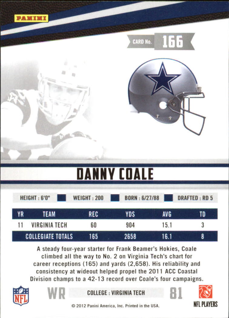 2012 Rookies and Stars #166 Danny Coale RC back image