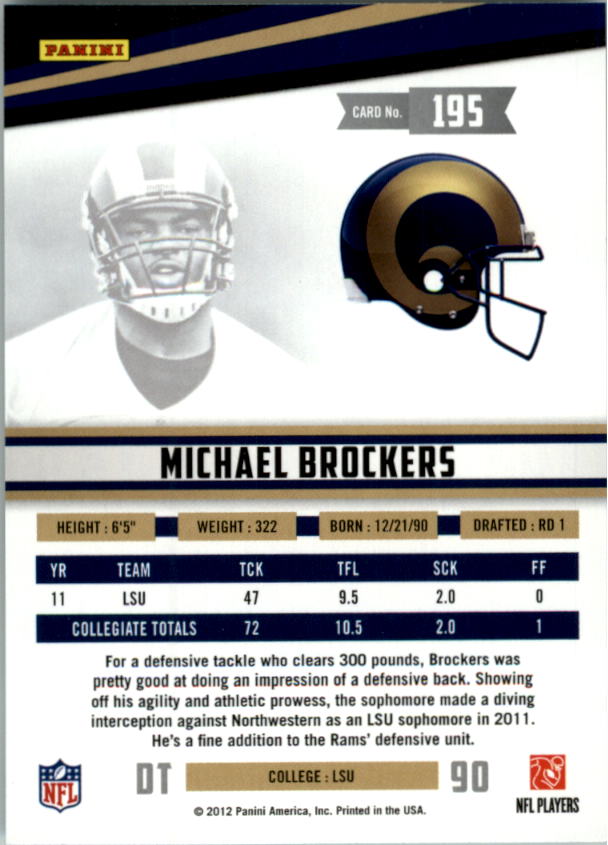 2012 Rookies and Stars True Blue #195 Michael Brockers back image