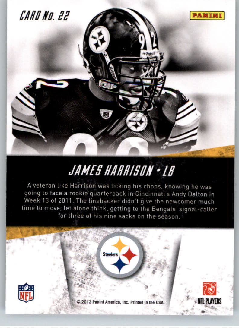 2012 Rookies and Stars Greatest Hits #22 James Harrison back image